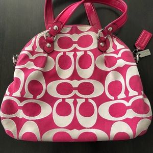 Coach Handbag with optional shoulder strap.